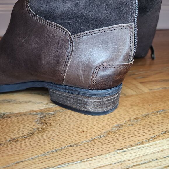 Sam Edelman Pembrooke brown Suede Knee High Riding Boots western block heel 8.5 - Picture 7 of 12